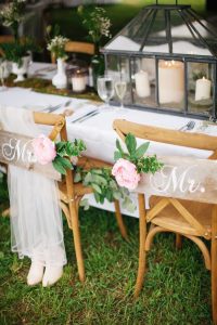Декор стульев на свадьбу - мк и шаблоны бумажных цветов